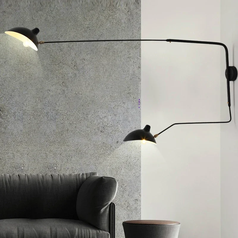 French Design Wall Sconce Lamp Long Arm Led Light with Angle Adjustable for Living Room Bedroom