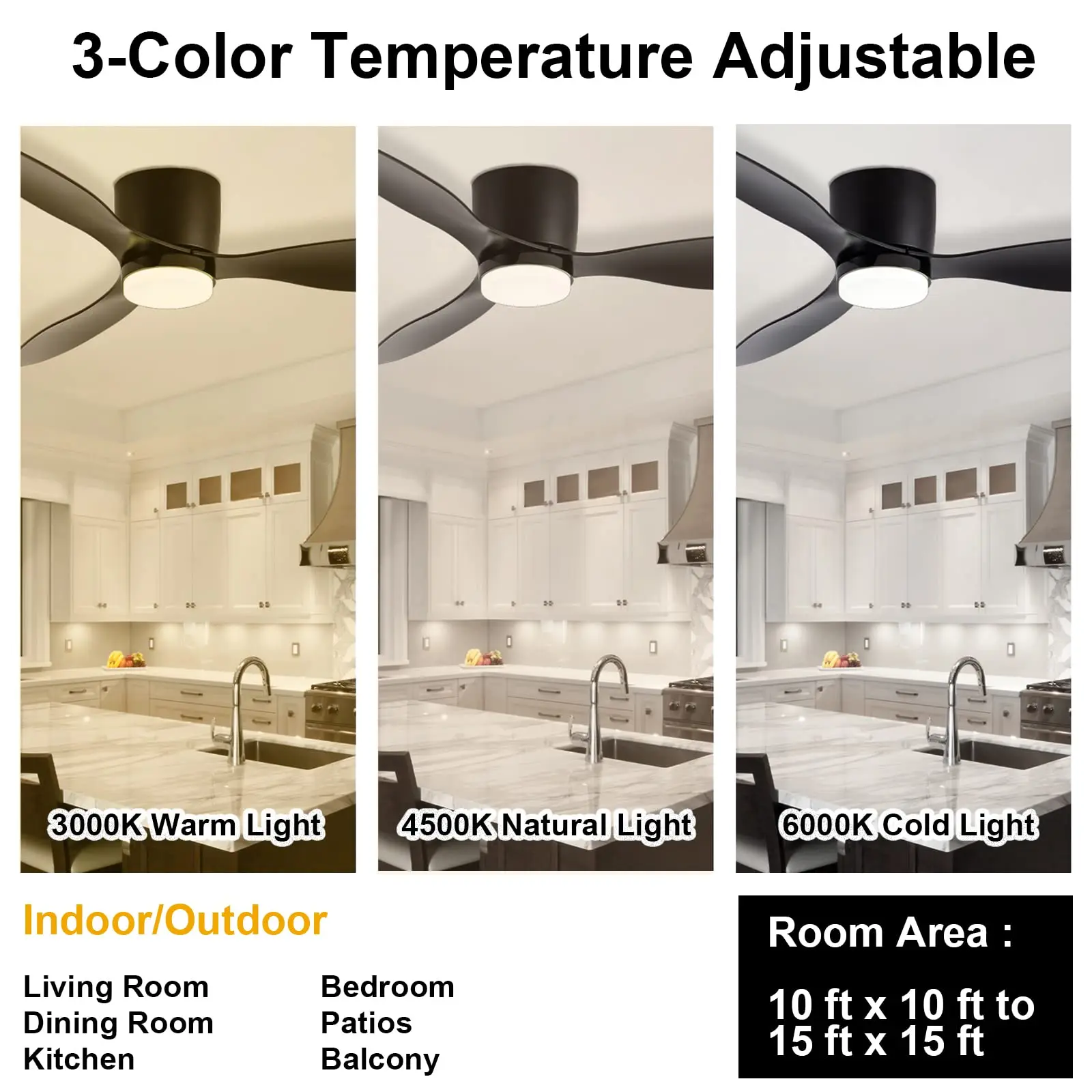 IRALAN Low Floor 52inch Ceiling Fan Modern Bedroom LED Fan Light Dining Living Room Ceiling Lamp Fan Household Electric Fan