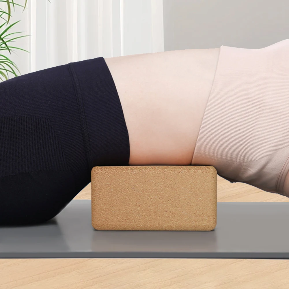 1PCS Cork Yoga Block EVA Gym Blocks Foam Yoga Brick Exercise Stretch Body Shaping Wood Yoga Blocks Fitness Yoga Accessories