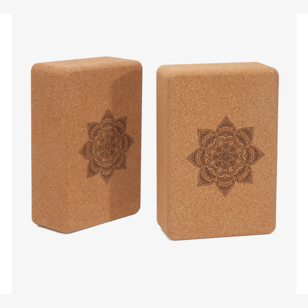 1PCS Cork Yoga Block EVA Gym Blocks Foam Yoga Brick Exercise Stretch Body Shaping Wood Yoga Blocks Fitness Yoga Accessories