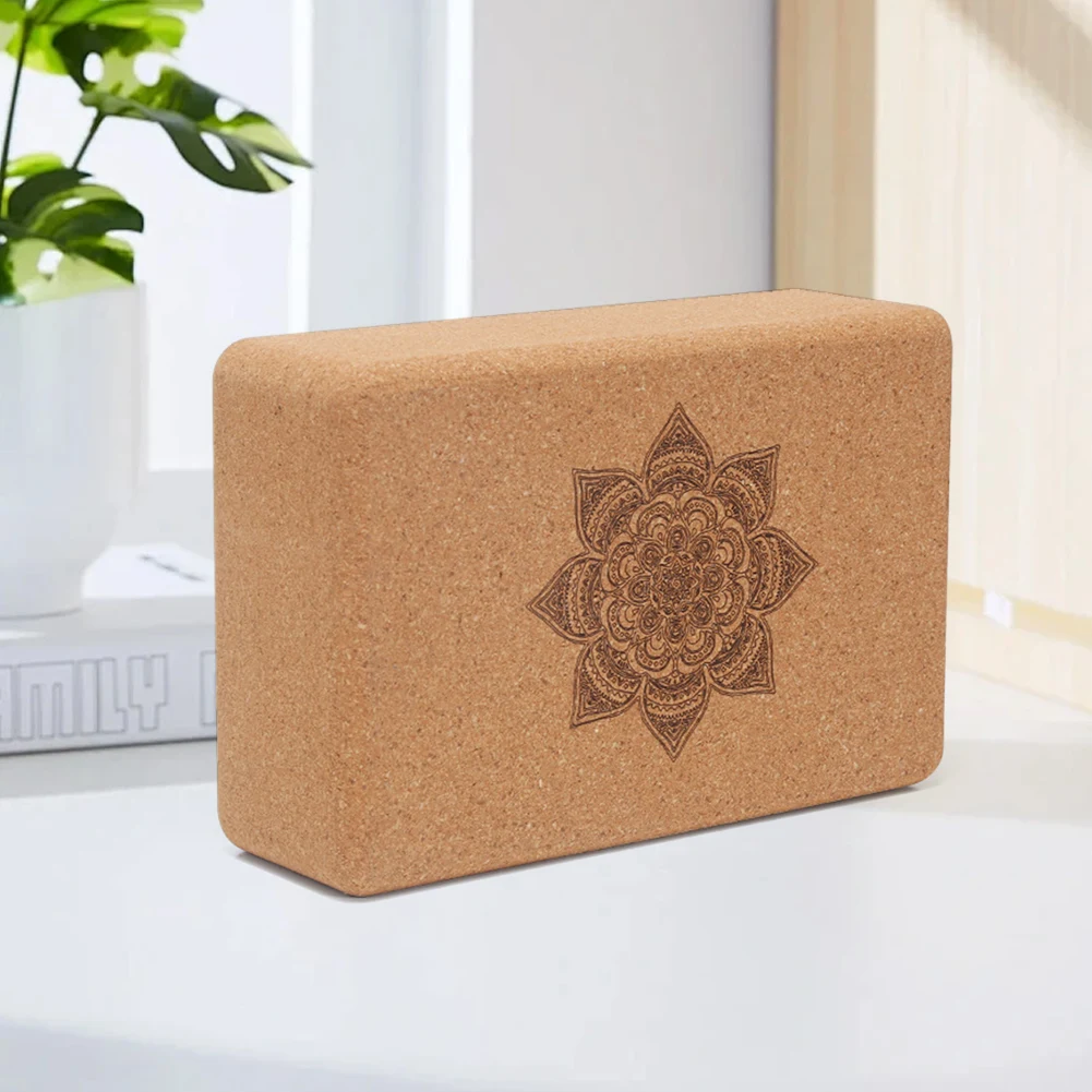 1PCS Cork Yoga Block EVA Gym Blocks Foam Yoga Brick Exercise Stretch Body Shaping Wood Yoga Blocks Fitness Yoga Accessories