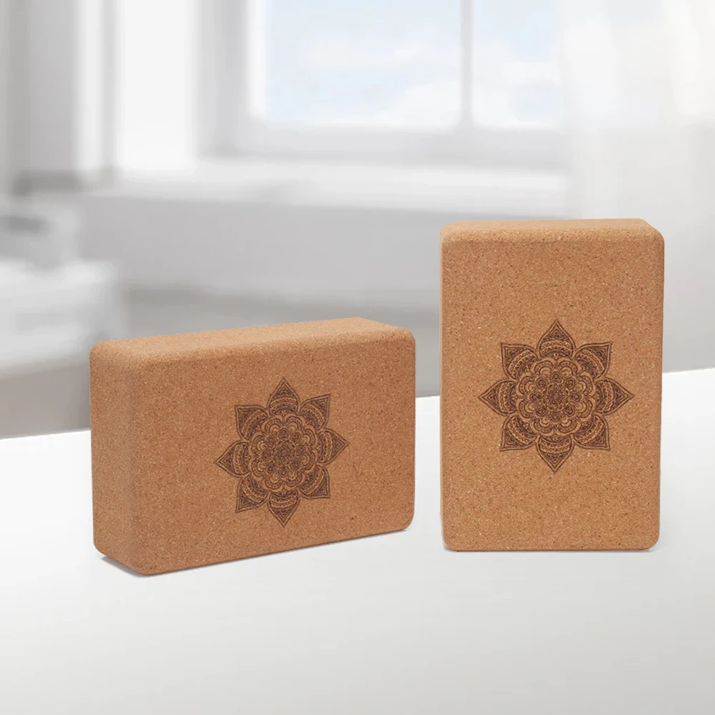 1PCS Cork Yoga Block EVA Gym Blocks Foam Yoga Brick Exercise Stretch Body Shaping Wood Yoga Blocks Fitness Yoga Accessories