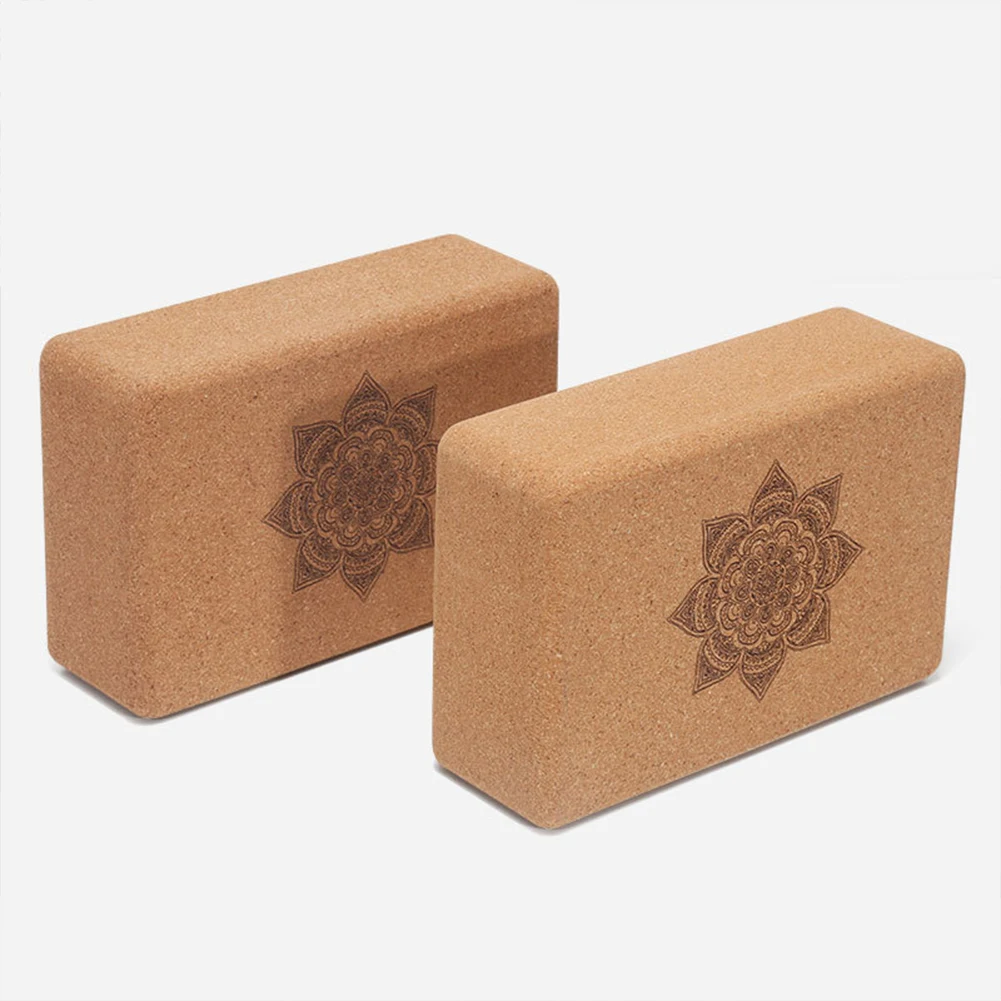 1PCS Cork Yoga Block EVA Gym Blocks Foam Yoga Brick Exercise Stretch Body Shaping Wood Yoga Blocks Fitness Yoga Accessories