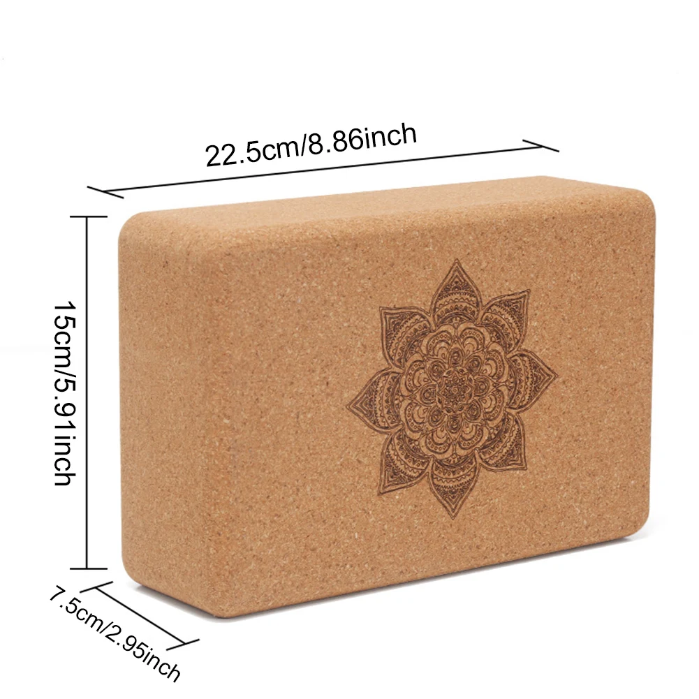1PCS Cork Yoga Block EVA Gym Blocks Foam Yoga Brick Exercise Stretch Body Shaping Wood Yoga Blocks Fitness Yoga Accessories