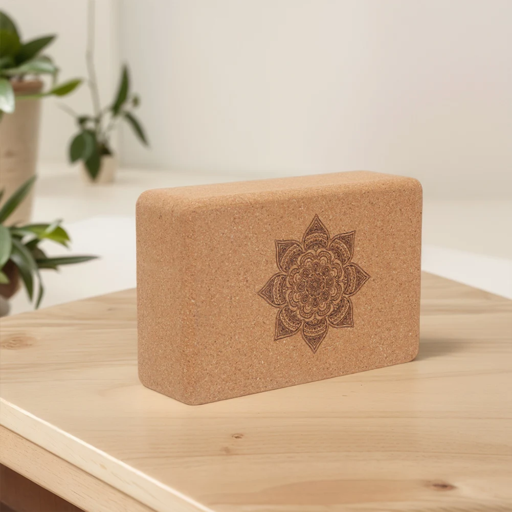 1PCS Cork Yoga Block EVA Gym Blocks Foam Yoga Brick Exercise Stretch Body Shaping Wood Yoga Blocks Fitness Yoga Accessories
