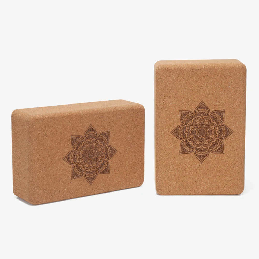 1PCS Cork Yoga Block EVA Gym Blocks Foam Yoga Brick Exercise Stretch Body Shaping Wood Yoga Blocks Fitness Yoga Accessories