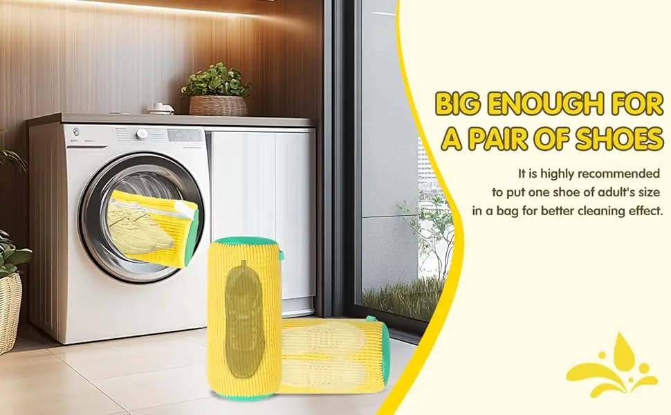 Shoe Washing Machine Bag Reusable Sneaker Cleaning Bag for Washer Dryer Protective Mesh Laundry Bag for Tennis Shoes All Size