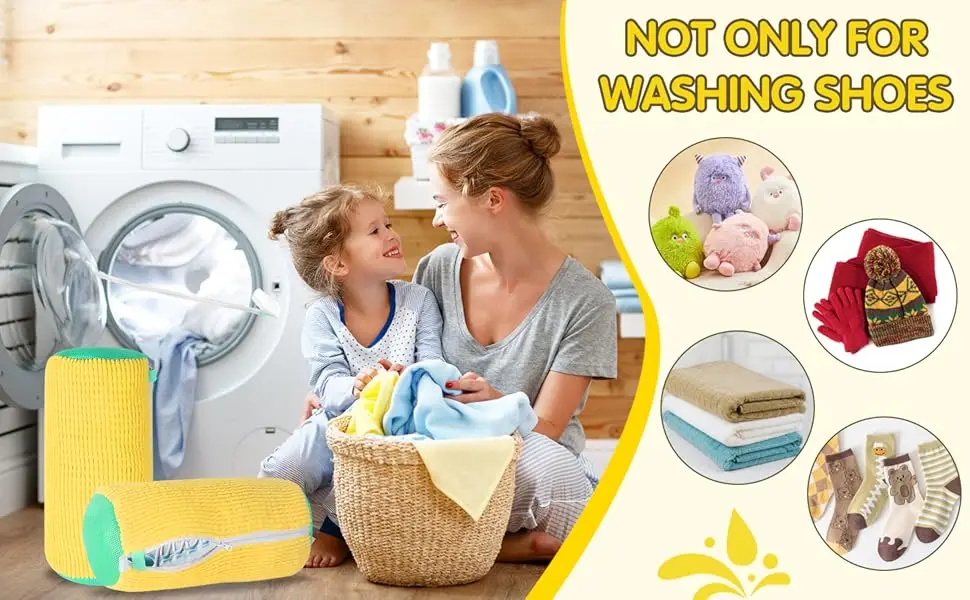 Shoe Washing Machine Bag Reusable Sneaker Cleaning Bag for Washer Dryer Protective Mesh Laundry Bag for Tennis Shoes All Size