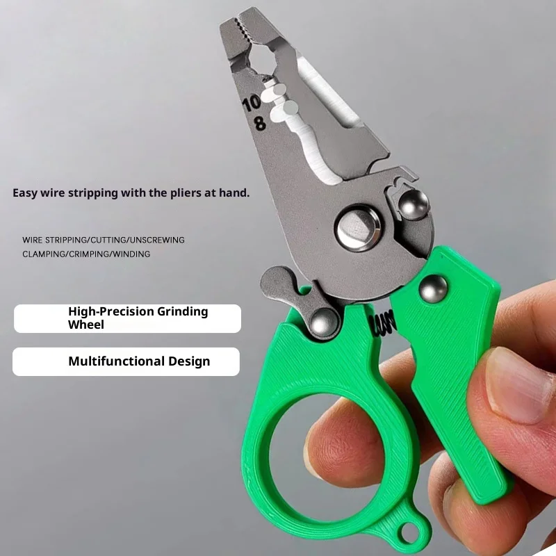 Multi-Function Wire Stripping Pliers - Pocket-Sized Cable Cutter & Crimping Tool for Electricians