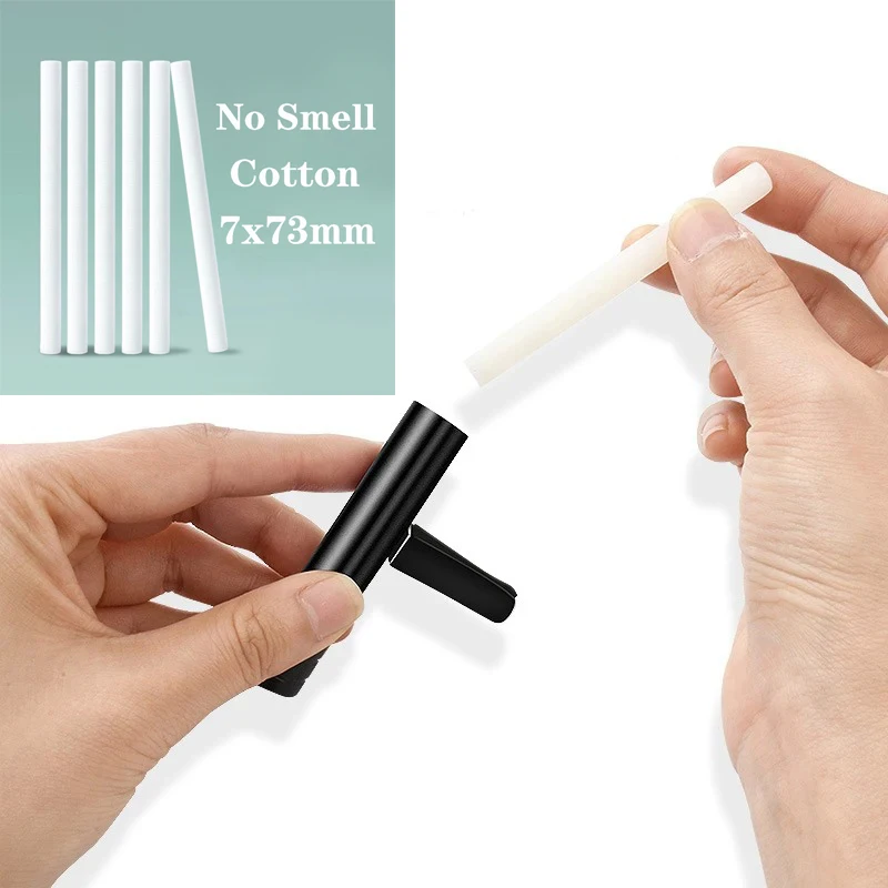7x73mm Unscented Cotton Refill Sticks Odorless Absorbent Cotton Wicks Replacement for Car Vent Diffuser Essential Cotton Rods