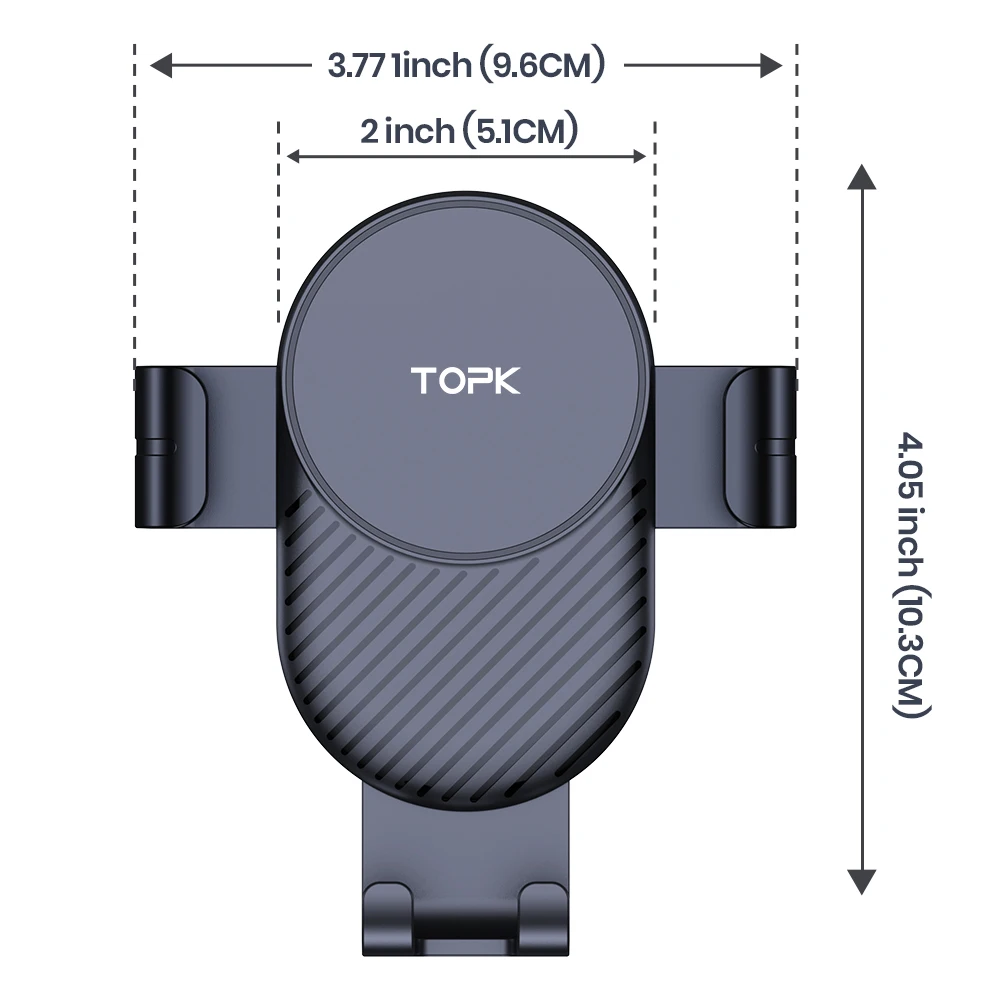 TOPK Universal Car Phone Holder, Hands Free Air Vent Mount for Car, Cell Phone Stand Compatible with iPhone & Android Smartphone