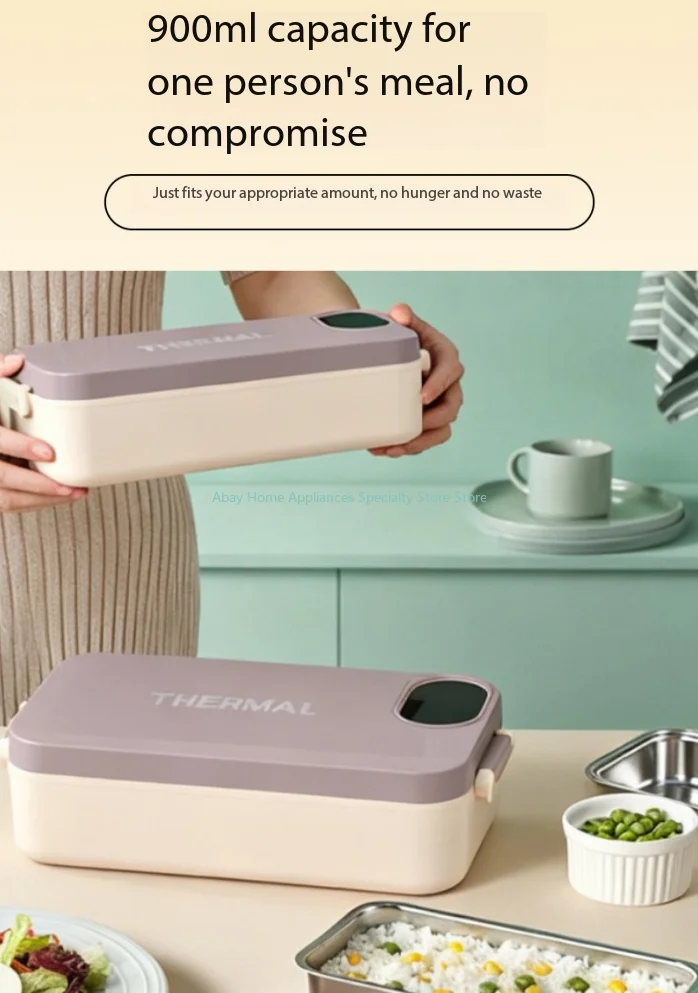 Heating Lunch Box No Water Needed USB Rechargeable Heated Food Warmer Digital Timing Multi Temp Control Leakproof Heat Box Ofice