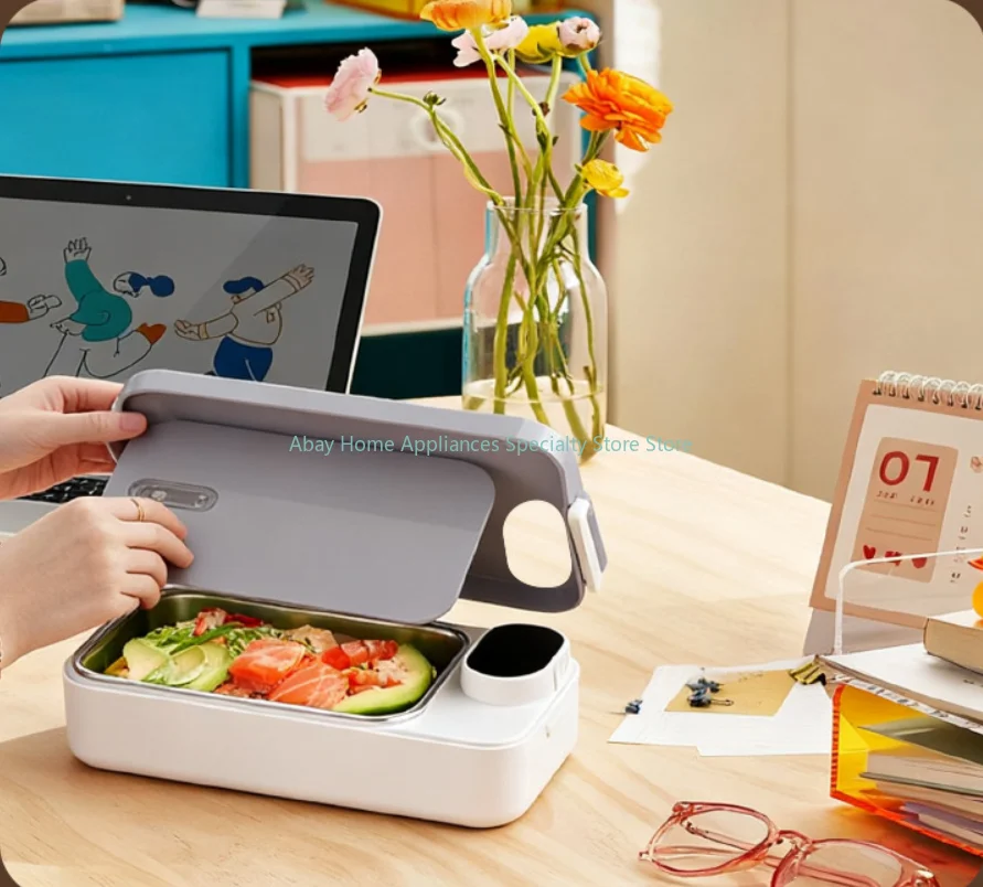Heating Lunch Box No Water Needed USB Rechargeable Heated Food Warmer Digital Timing Multi Temp Control Leakproof Heat Box Ofice