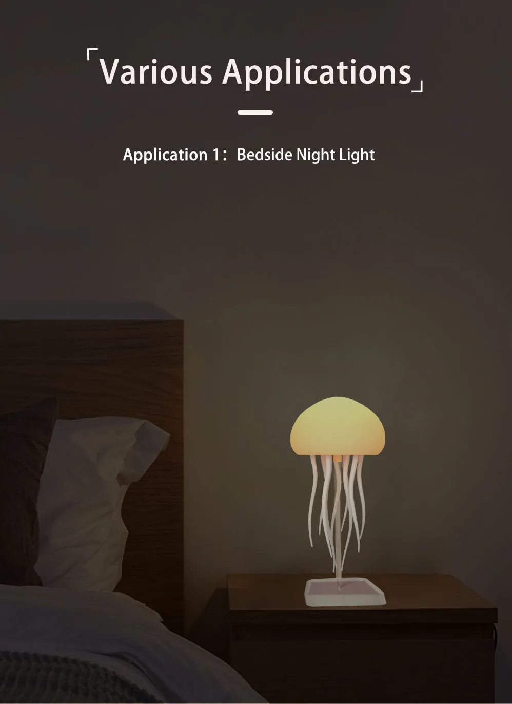 Creative Jellyfish Light Voice Control Type-C Charging Cute Jellyfish Bedside Lamp Flexible Tentacles for Holiday Children Gifts
