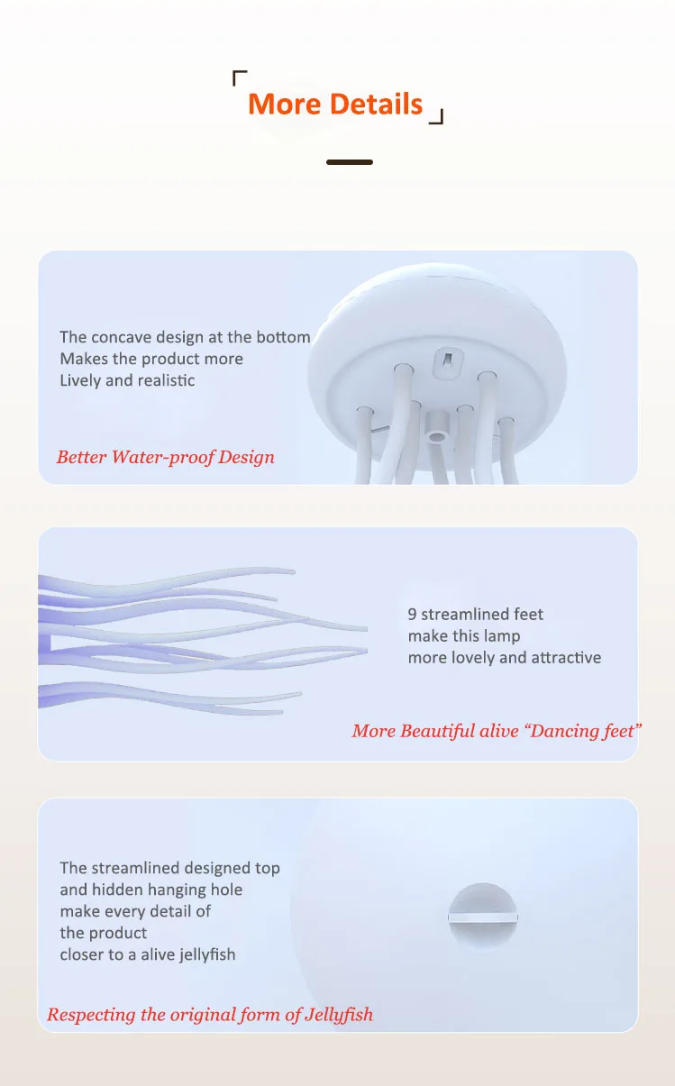 Creative Jellyfish Light Voice Control Type-C Charging Cute Jellyfish Bedside Lamp Flexible Tentacles for Holiday Children Gifts