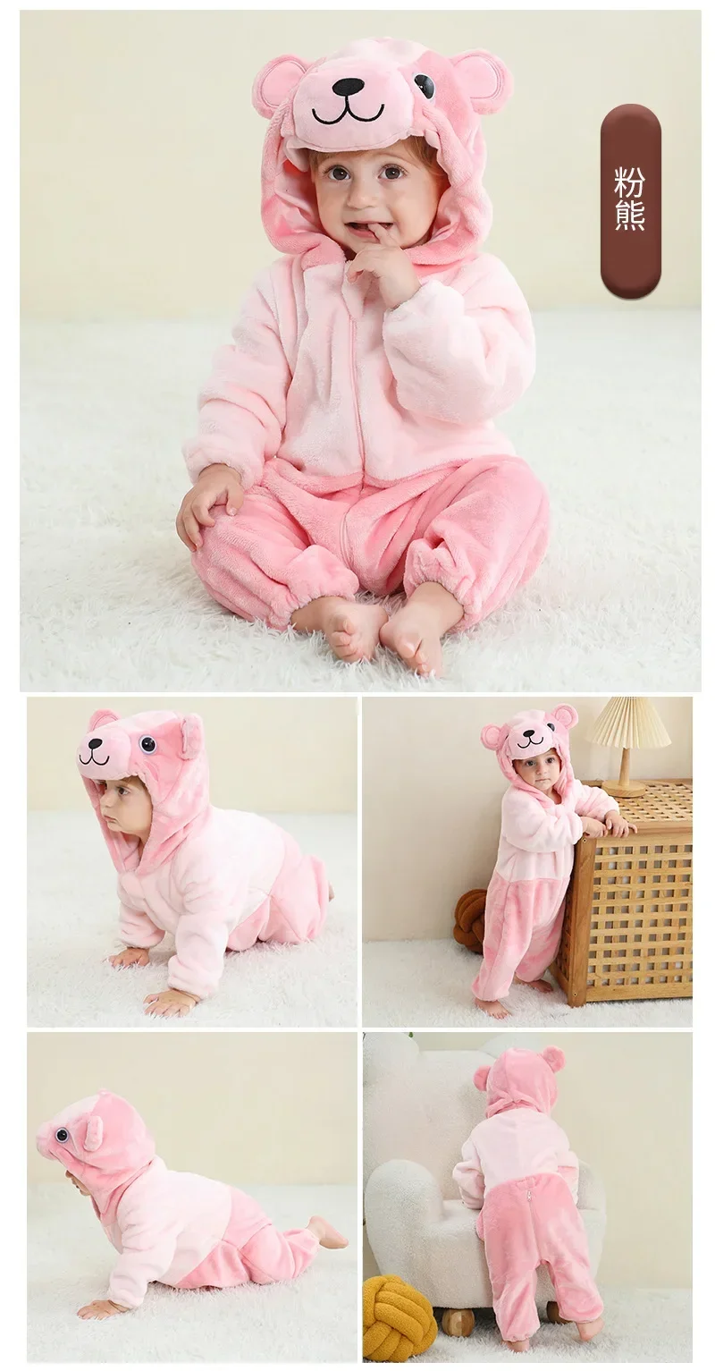 Baby Onesies Pyjamas Kids Overalls Ropa Bebes Rompers Winter Kigurumi Cow Costume For Girl Boy Toddler Infant Animal Jumpsuit