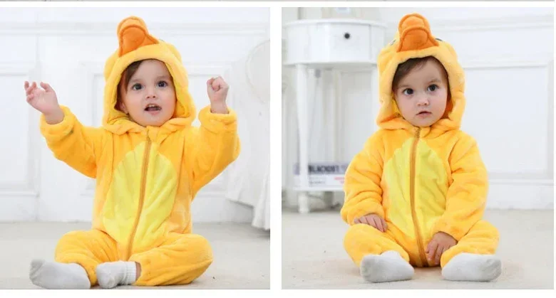 Baby Onesies Pyjamas Kids Overalls Ropa Bebes Rompers Winter Kigurumi Cow Costume For Girl Boy Toddler Infant Animal Jumpsuit