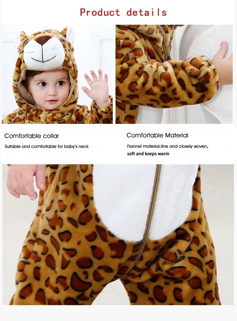 Baby Onesies Pyjamas Kids Overalls Ropa Bebes Rompers Winter Kigurumi Cow Costume For Girl Boy Toddler Infant Animal Jumpsuit