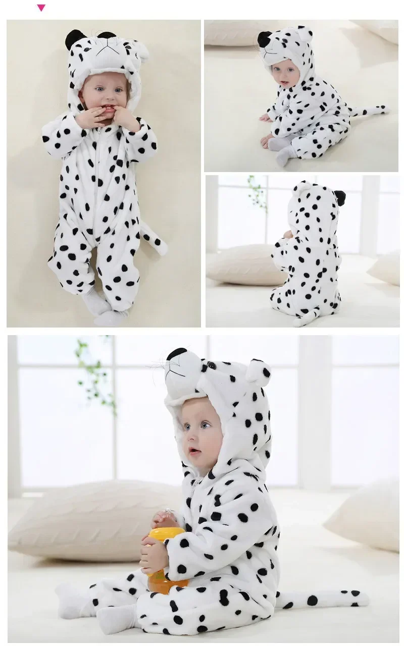 Baby Onesies Pyjamas Kids Overalls Ropa Bebes Rompers Winter Kigurumi Cow Costume For Girl Boy Toddler Infant Animal Jumpsuit