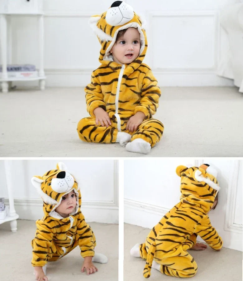 Baby Onesies Pyjamas Kids Overalls Ropa Bebes Rompers Winter Kigurumi Cow Costume For Girl Boy Toddler Infant Animal Jumpsuit