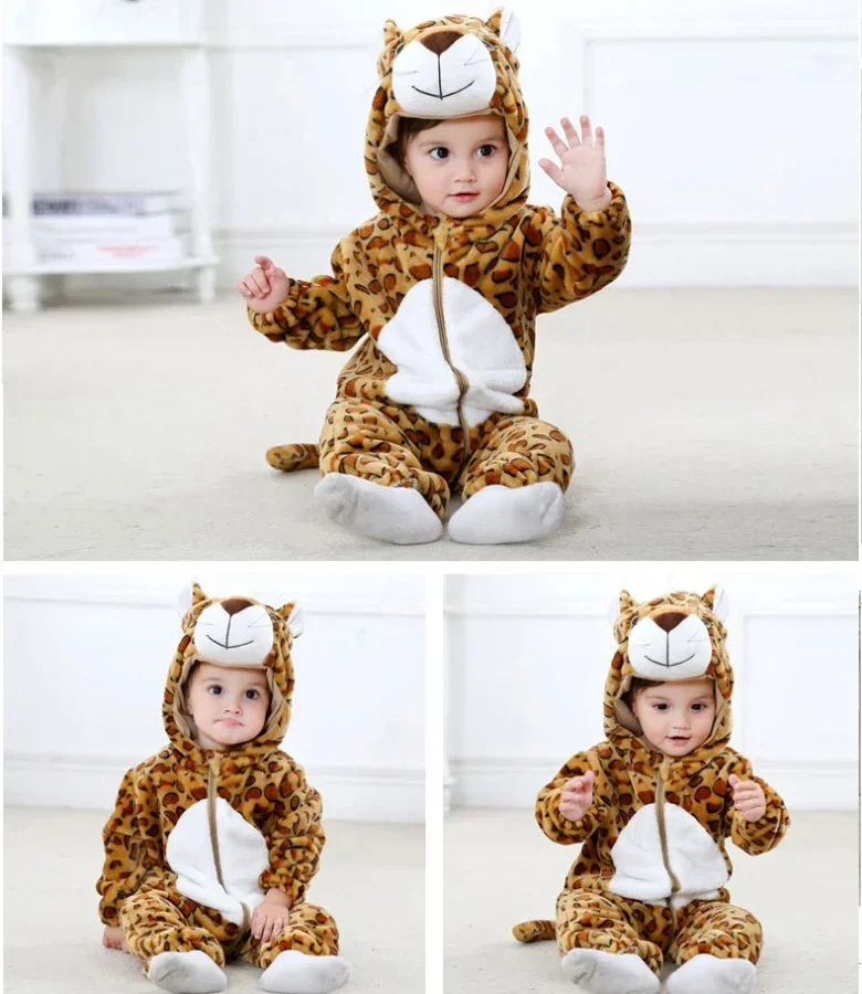 Baby Onesies Pyjamas Kids Overalls Ropa Bebes Rompers Winter Kigurumi Cow Costume For Girl Boy Toddler Infant Animal Jumpsuit
