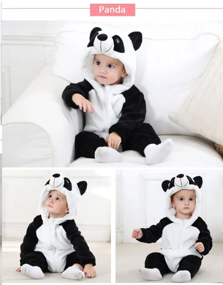 Baby Onesies Pyjamas Kids Overalls Ropa Bebes Rompers Winter Kigurumi Cow Costume For Girl Boy Toddler Infant Animal Jumpsuit