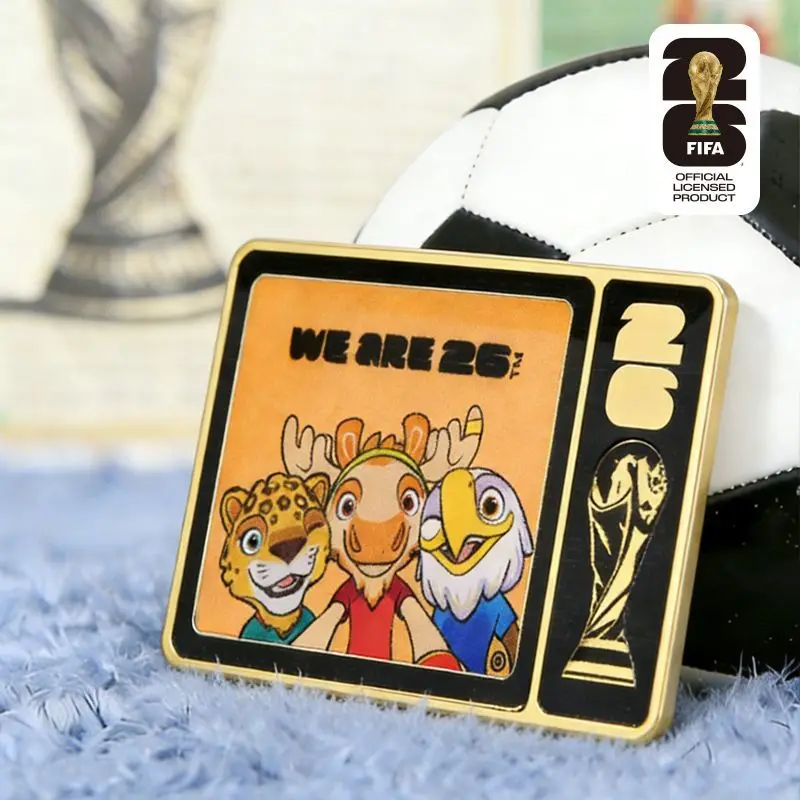 2026 USA Canada Mexico FIFA World Cup Official Licensed Mascot Brooch Pin Badge Football Souvenir Collection Lapel Pin Gift