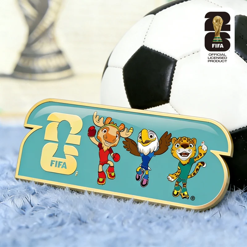 2026 USA Canada Mexico FIFA World Cup Official Licensed Mascot Brooch Pin Badge Football Souvenir Collection Lapel Pin Gift