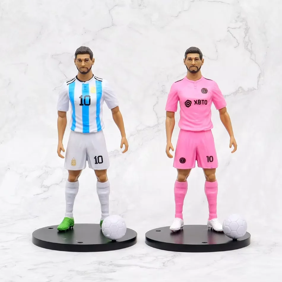2026 New 18cm Football Star C.Ronaldo Messi Mbappe Model Dolls Cartoon Cute Action Figure Car Accessories Football Fans Gifts