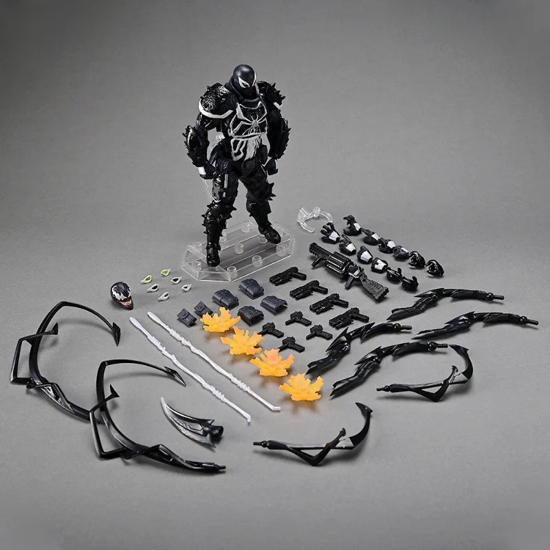 Anime Toys Agent Anti Venom Action Figure Kaiyodo Figurine Pvc Movable Collection Edward Eddie Brock Ko Model Toy Gfit