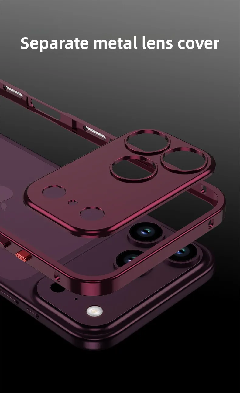 Luxury Metal Alloy Lens Protect Frame Phone Case For iPhone 18 17 Air 16 15 14 13 12 Pro Max Plus Heat Dissipation Cool Bumper