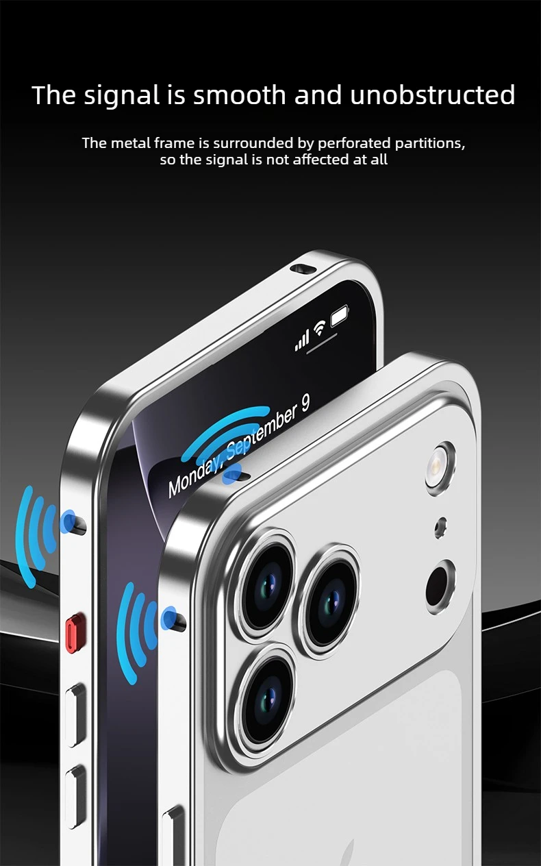 Luxury Metal Alloy Lens Protect Frame Phone Case For iPhone 18 17 Air 16 15 14 13 12 Pro Max Plus Heat Dissipation Cool Bumper
