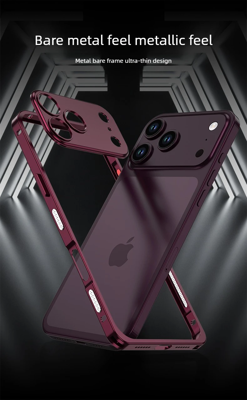 Luxury Metal Alloy Lens Protect Frame Phone Case For iPhone 18 17 Air 16 15 14 13 12 Pro Max Plus Heat Dissipation Cool Bumper