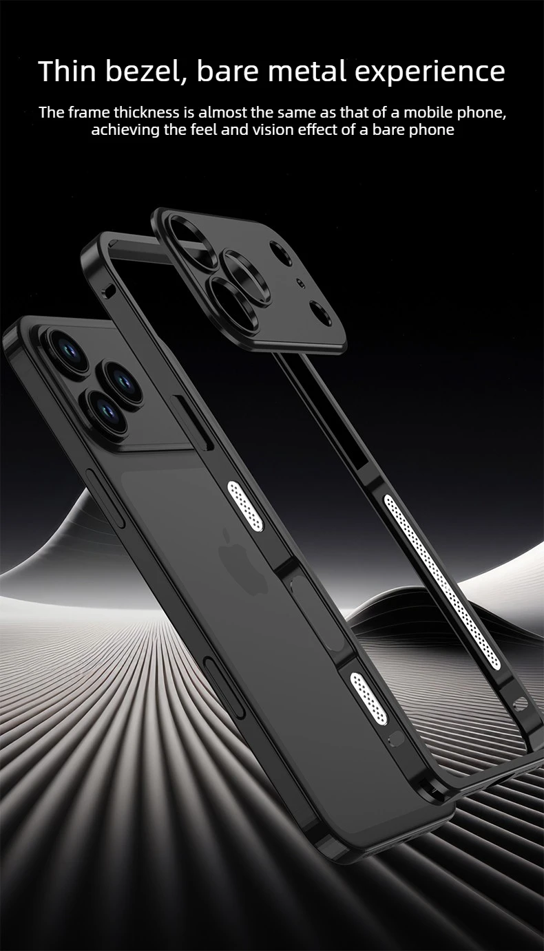 Luxury Metal Alloy Lens Protect Frame Phone Case For iPhone 18 17 Air 16 15 14 13 12 Pro Max Plus Heat Dissipation Cool Bumper