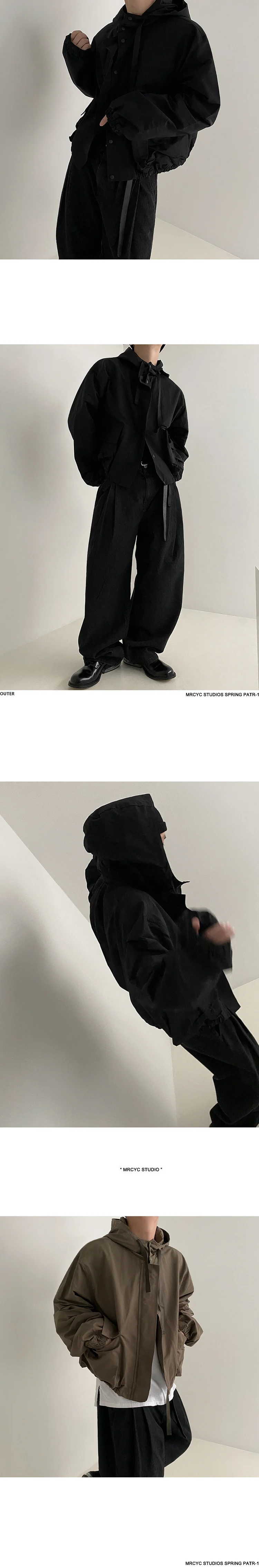 IEFB New Style Hooded Jacket Spring Loose Trend Cargo Jackets Zipper Solid Color Fashion Tide 2023 Casual Men's Clothing 9A7586