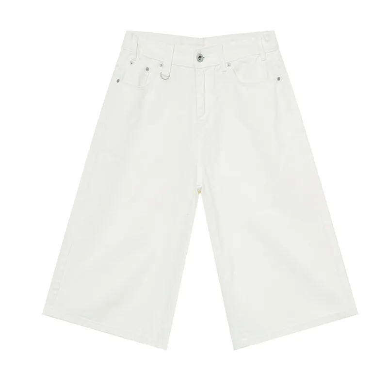 IEFB Vintage Men's Short Jeans Summer Loose Male Wide Leg Knee Length Denim Shorts New Washed Fashion Men Bottoms 9A8825