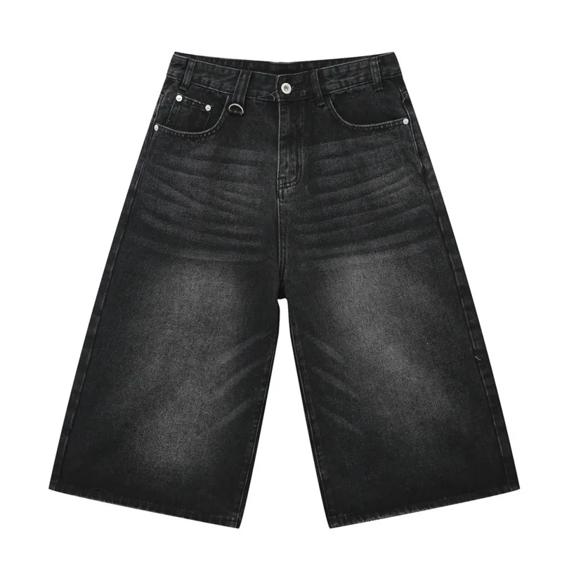 IEFB Vintage Men's Short Jeans Summer Loose Male Wide Leg Knee Length Denim Shorts New Washed Fashion Men Bottoms 9A8825