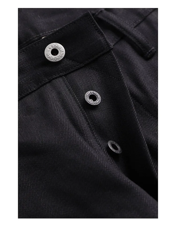 Red Tornado Black Men's Jeans Relaxed Fit 14.5oz Selvedge Denim Officer Trousers