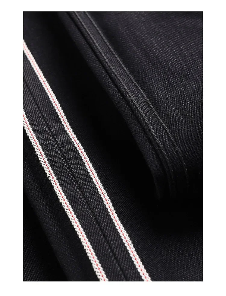 Red Tornado Black Men's Jeans Relaxed Fit 14.5oz Selvedge Denim Officer Trousers