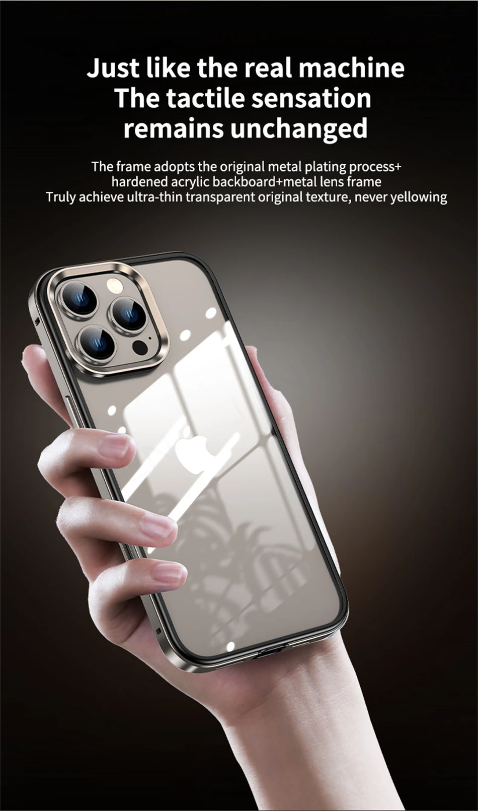 Luxury 2 IN 1 Acrylic Clear Case For iPhone 13 14 15 16 Pro Max Light Aluminum Metal Lens Frame Ultra Thin Alloy Bumper Cover