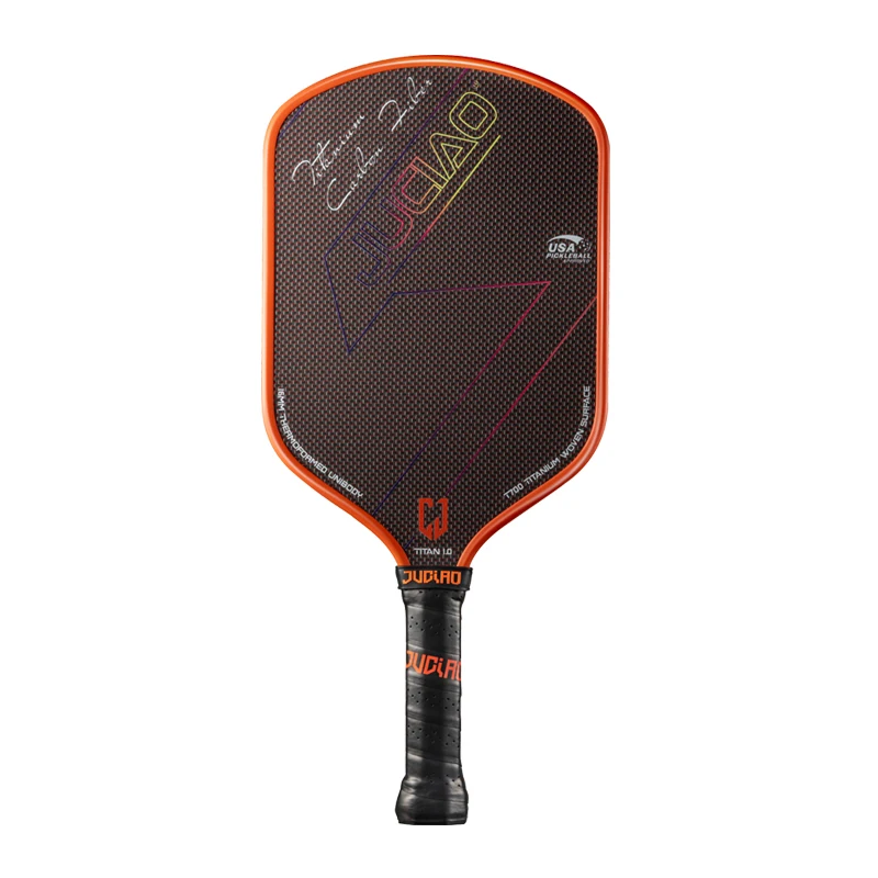 JUCIAO T-Titanium Pickleball Paddle Carbon Fiber Pickleballs For Spin And Control Foam Injected Edges Thermoformed Pickleball