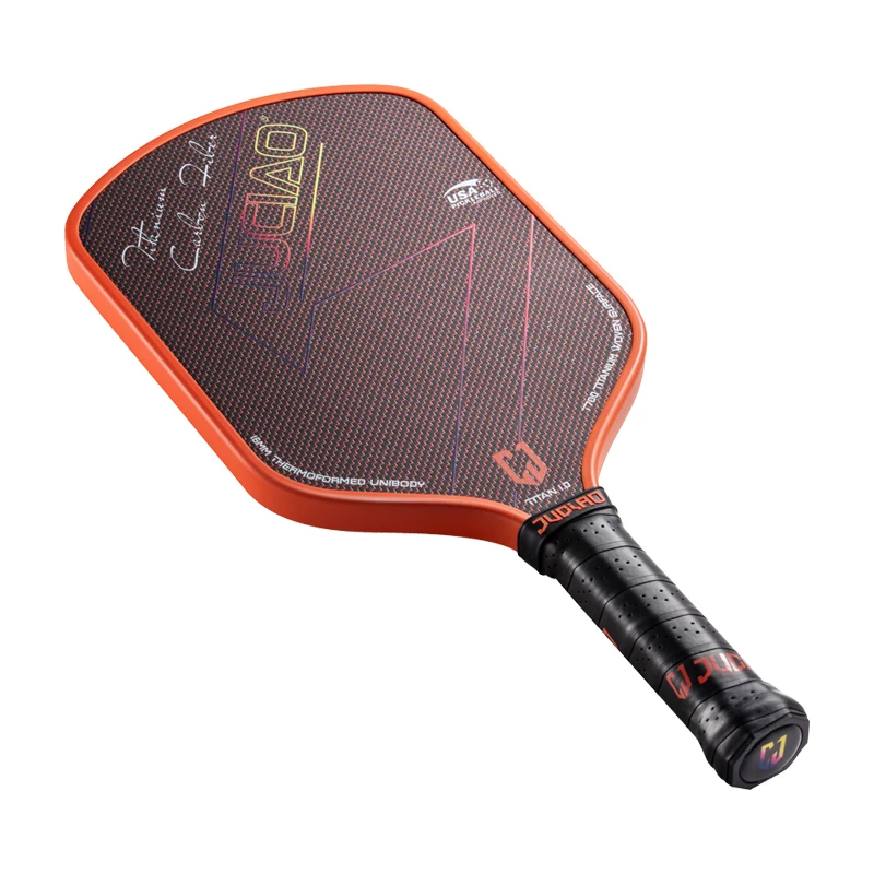 JUCIAO T-Titanium Pickleball Paddle Carbon Fiber Pickleballs For Spin And Control Foam Injected Edges Thermoformed Pickleball