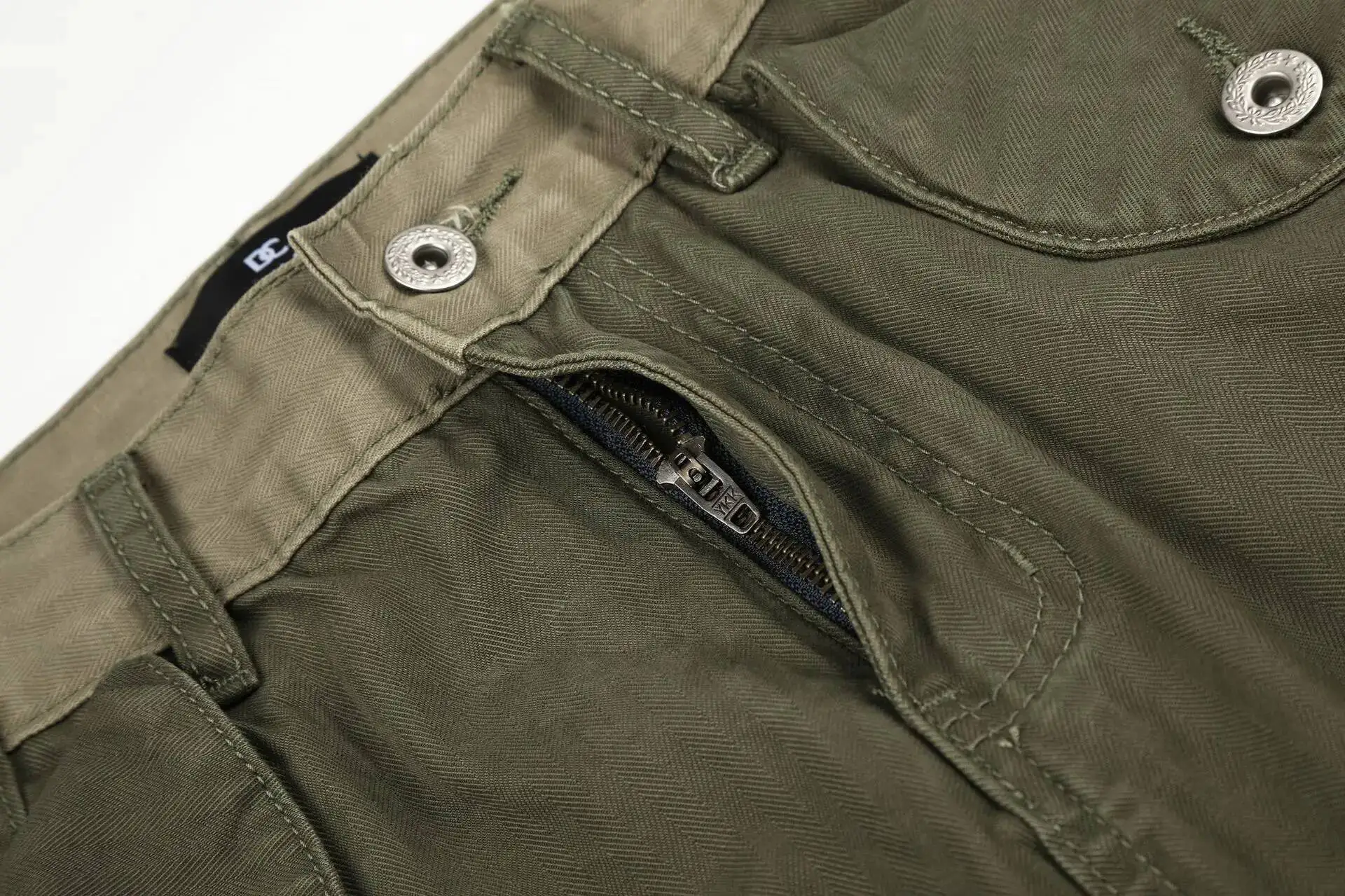 IEFB Vintage Washed Herringbone Cargo Straight Pants For Men Deconstruct Pocket Loose Wide Leg Casual Street Trousers 9X4082