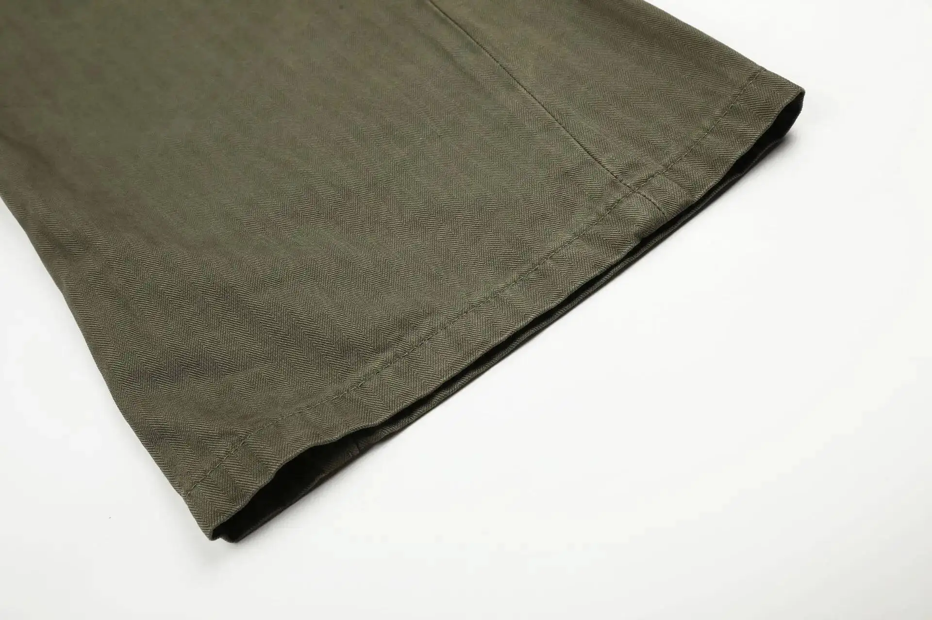 IEFB Vintage Washed Herringbone Cargo Straight Pants For Men Deconstruct Pocket Loose Wide Leg Casual Street Trousers 9X4082