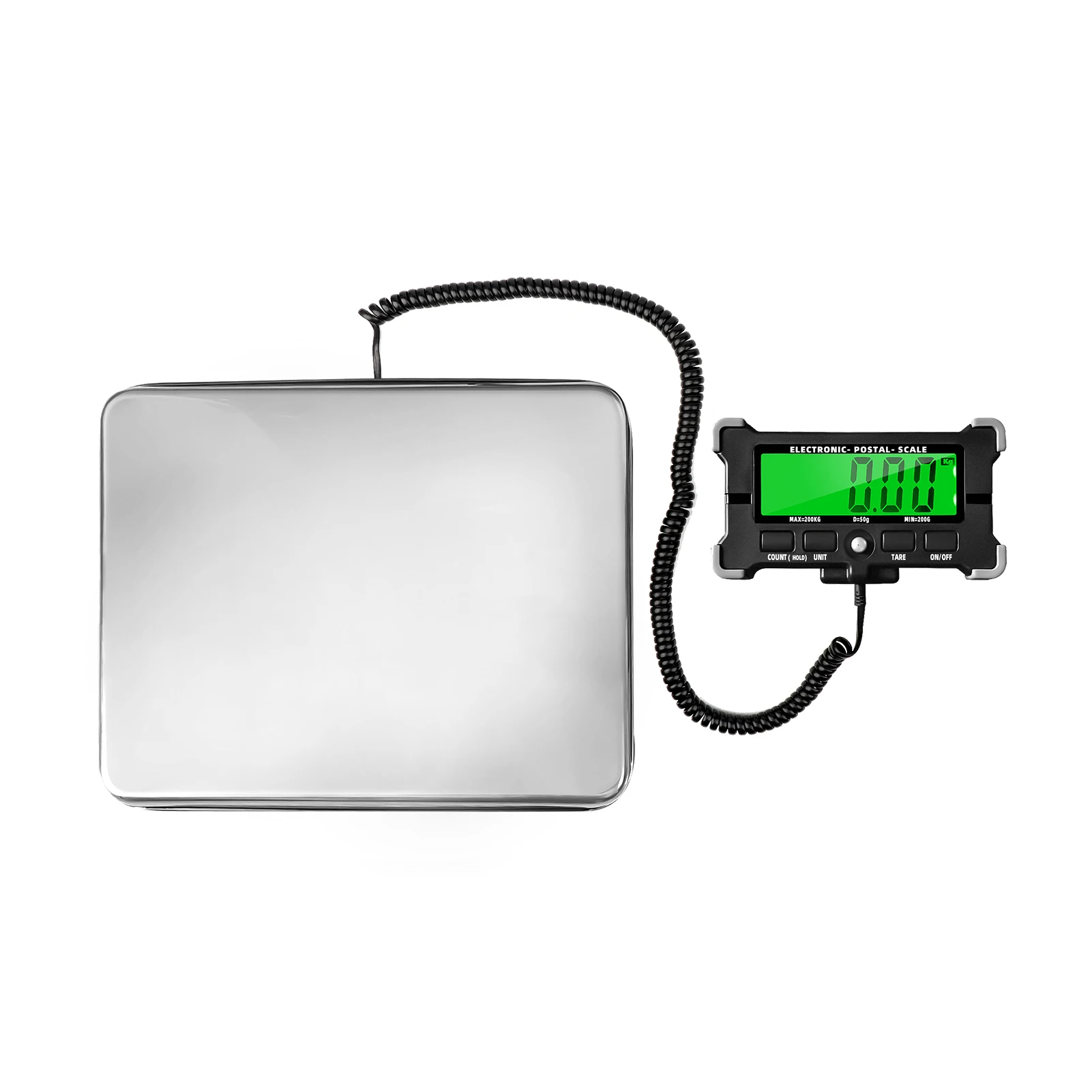 PS21 Digital Scale 200KG 120KG Electronic Postal Scale Stainless Steel Floor Scale LCD Backlight Display Portable Shipping Scale
