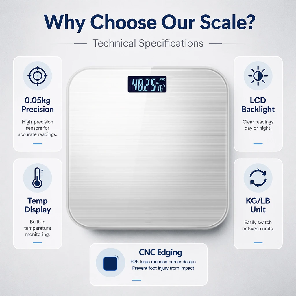 High Precision, Digital Weight Scale, Household Body Scale, Thick Tempered Glass LCD Bathroom Scale, Weight Loss Scale