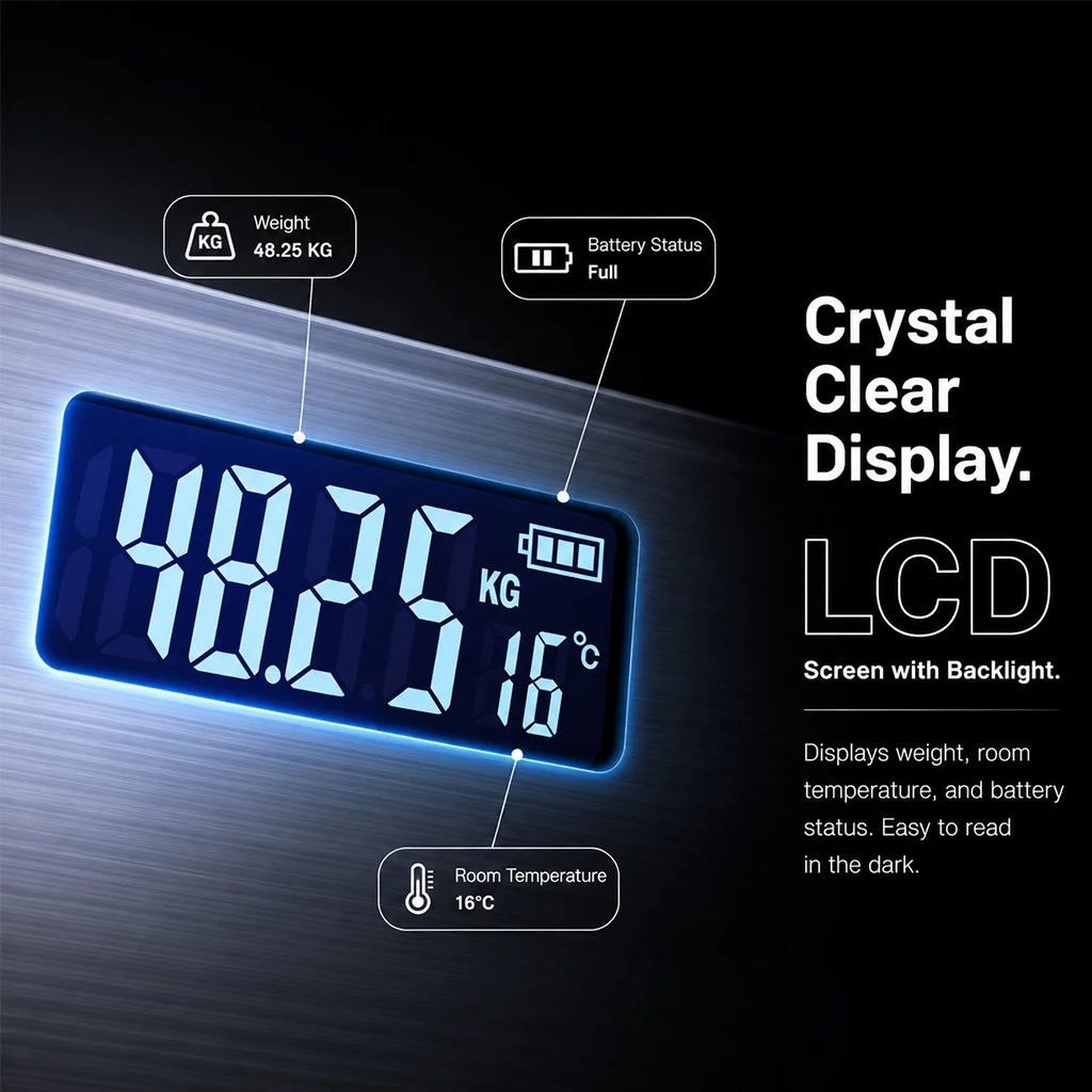 High Precision, Digital Weight Scale, Household Body Scale, Thick Tempered Glass LCD Bathroom Scale, Weight Loss Scale