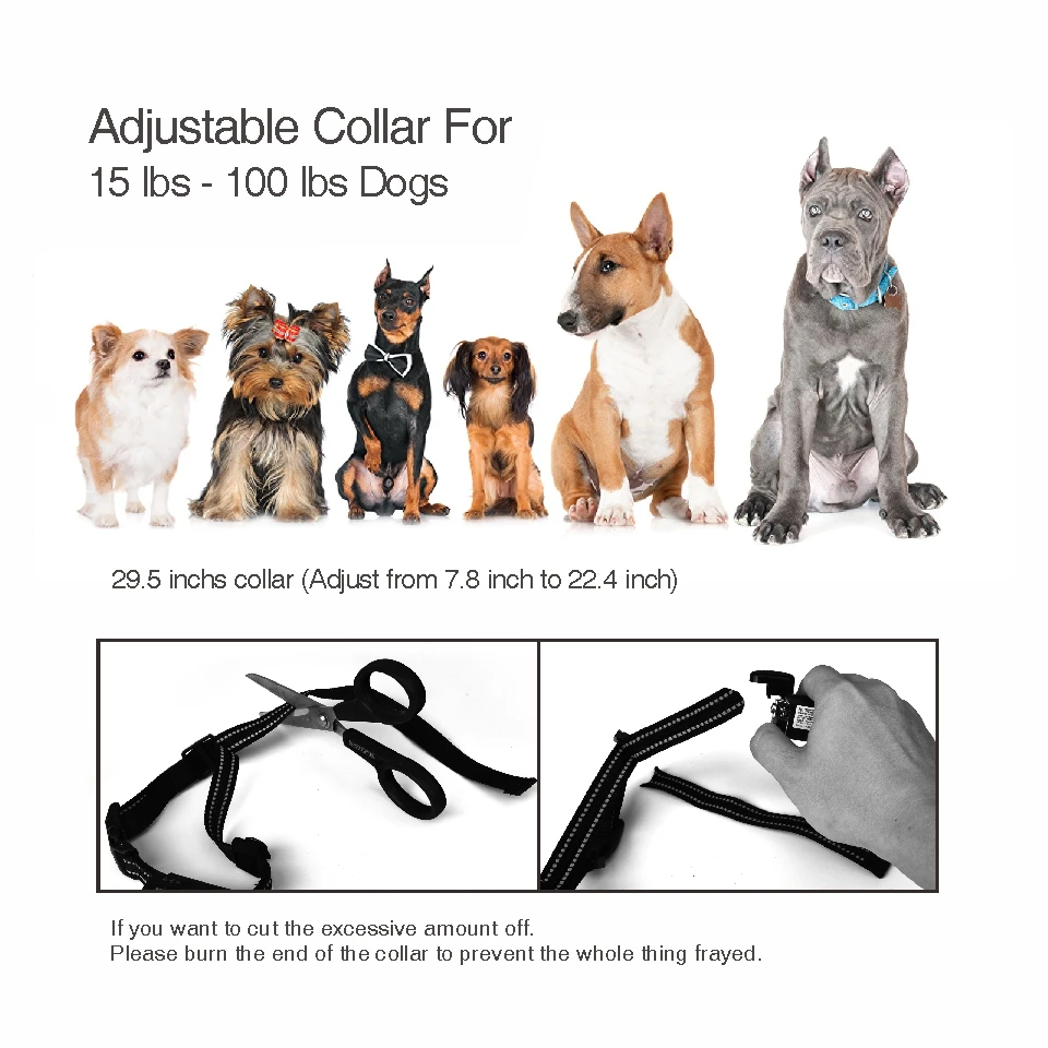 400m Electric Dog Training Collar Waterproof Pet Remote Control Rechargeable Training Dog Collar with Shock Vibration Sound