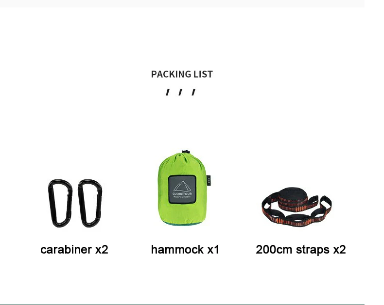 300*200cm Double size super light weight Portable Nylon Camping Hammock for outdoor Sleeping leisure