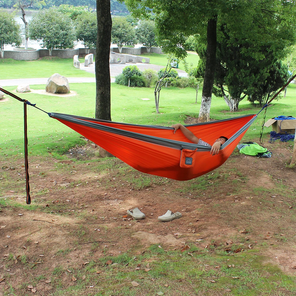 300*200cm Double size super light weight Portable Nylon Camping Hammock for outdoor Sleeping leisure